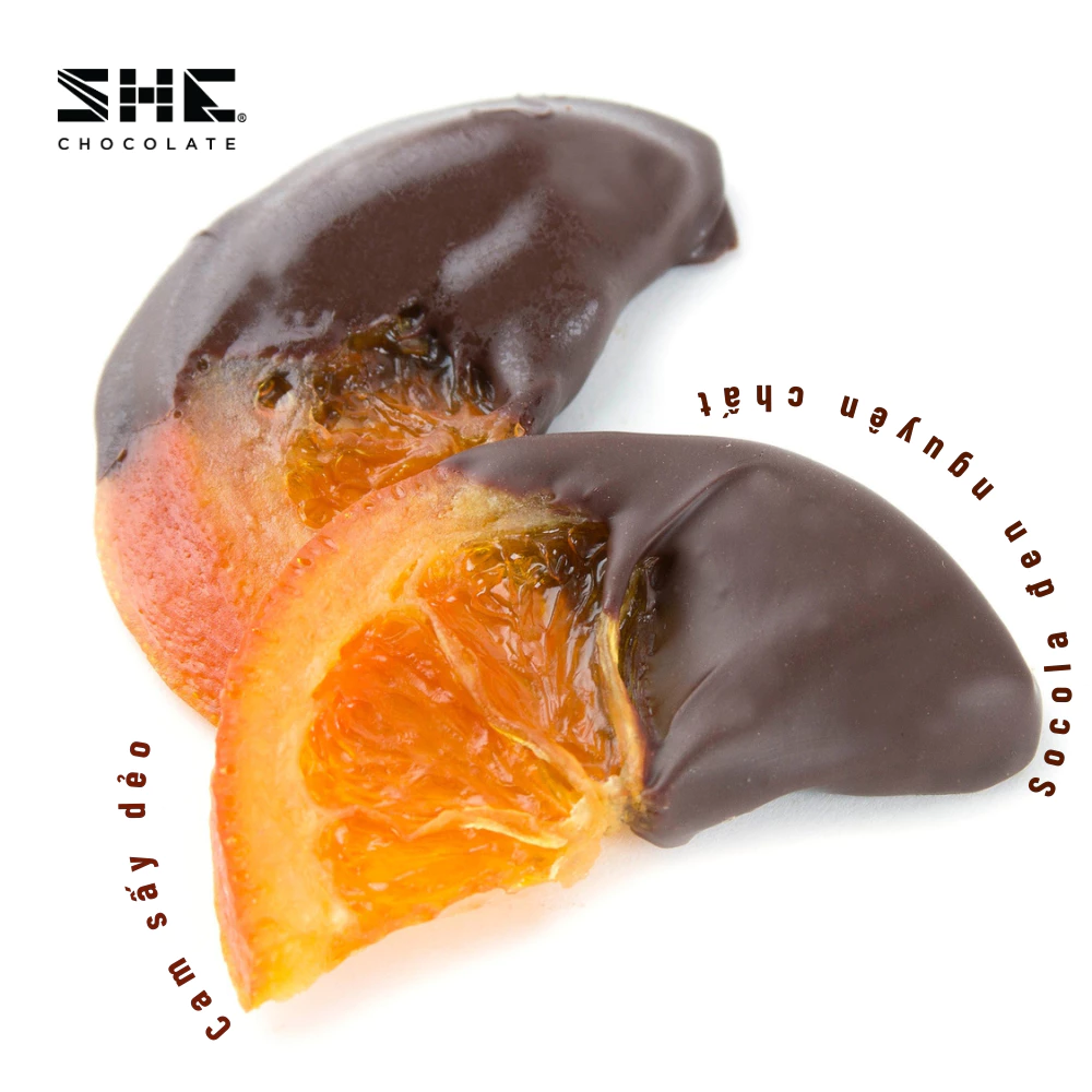 SHEチョコレート | ドライフルーツと濃厚チョコのハーモニー - オレンジ 100g