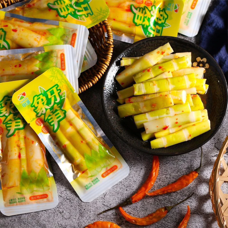 四川伝統の味！すぐ食べられるサクサク麻辣竹の子（たけのこ）500g ジップパック【ご飯・鍋のお供に】