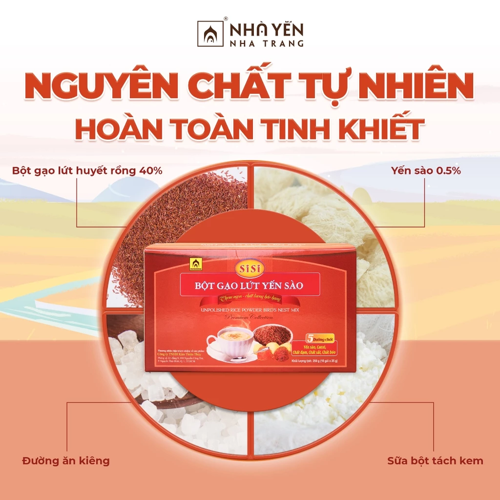 シシ燕の巣入り玄米パウダー (家燕堂 Nha Trang) 栄養バランス＆美容サポート 10袋入り