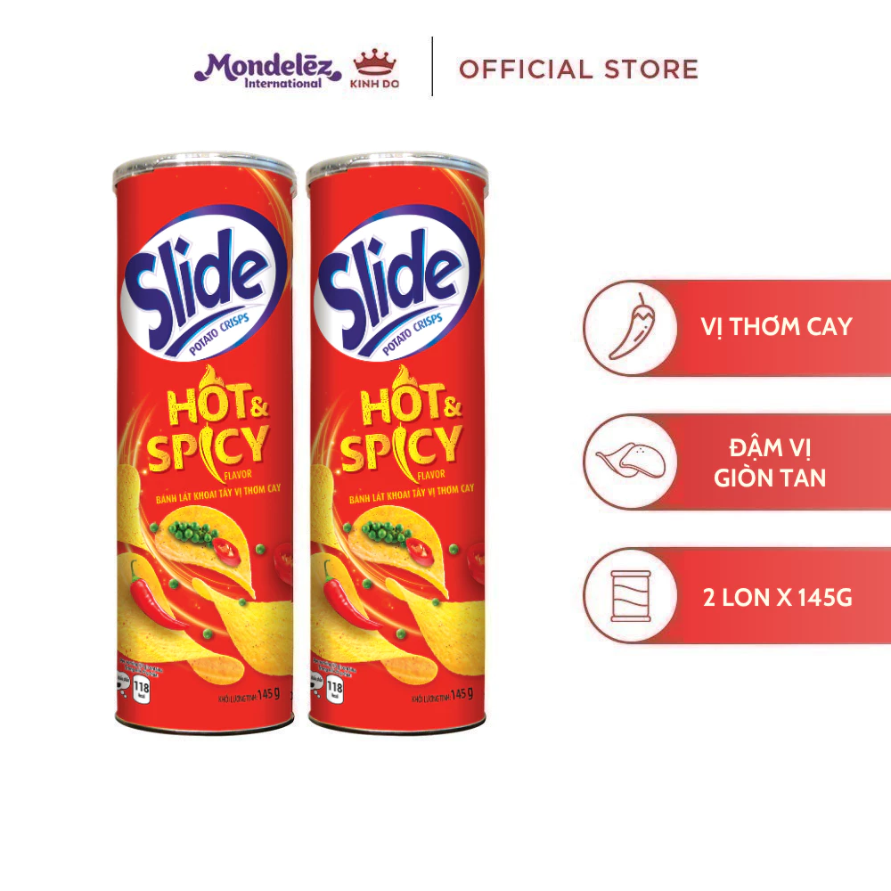 「Slide」香り豊かなピリ辛ポテトチップス 145g×2缶セット