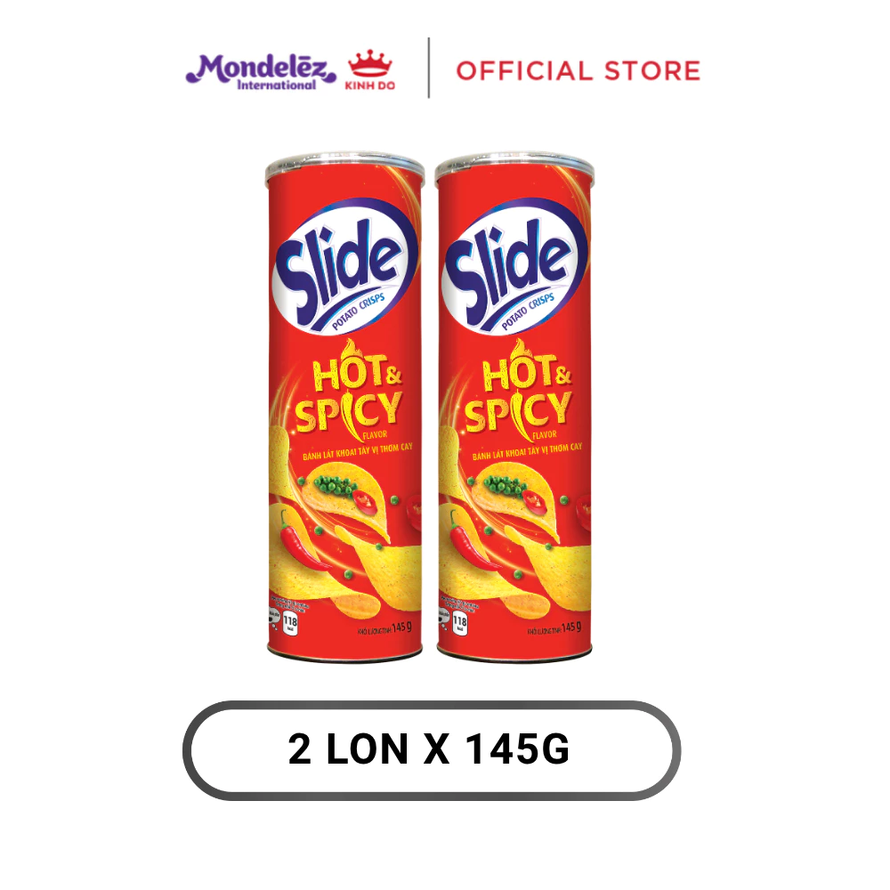 「Slide」香り豊かなピリ辛ポテトチップス 145g×2缶セット