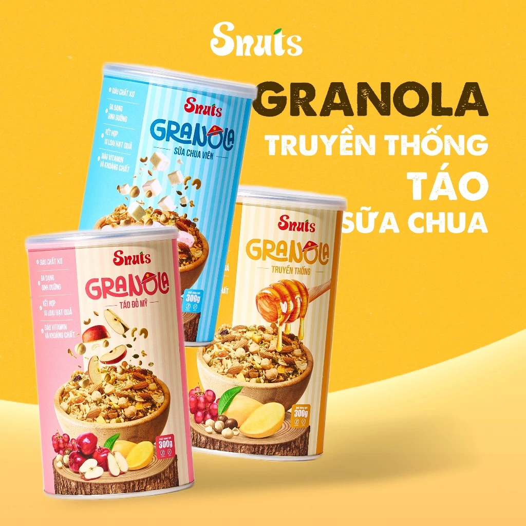 SNUTS 栄養満点グラノーラ 10種のスーパーシード＆穀物ミックス 3フレーバーセット（ハニー、紅なつめ、フリーズドライヨーグルト）