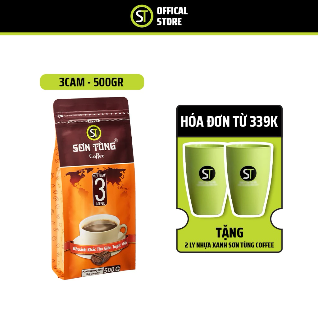 【ソンツンコーヒー】伝統のフィルターコーヒー粉 オレンジNo.3 (500g) - ロブスタ＆ソイブレンド ベトナム産