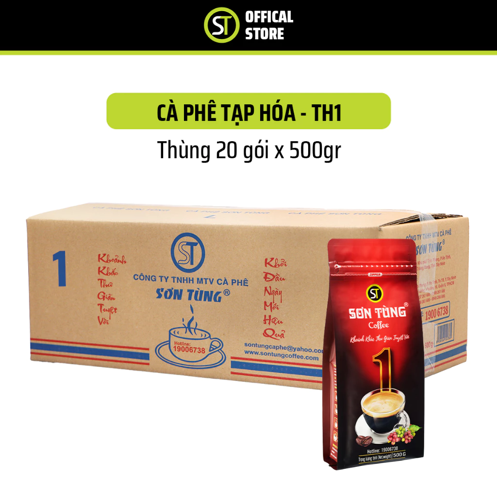 Sơn Tùngコーヒー ロブスタブレンド 挽き済みフィルターコーヒー TH1 10kg（500g×20袋入り）業務用/家庭用