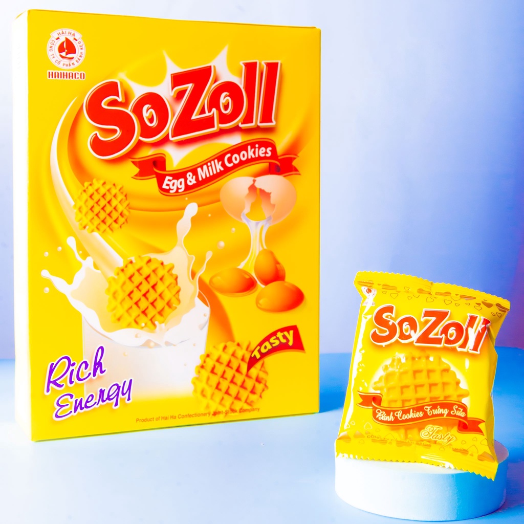 SOZOLL HAI HA 栄養豊富な卵とミルクのケーキ - 300 グラムの箱 - 3 袋のコンボ