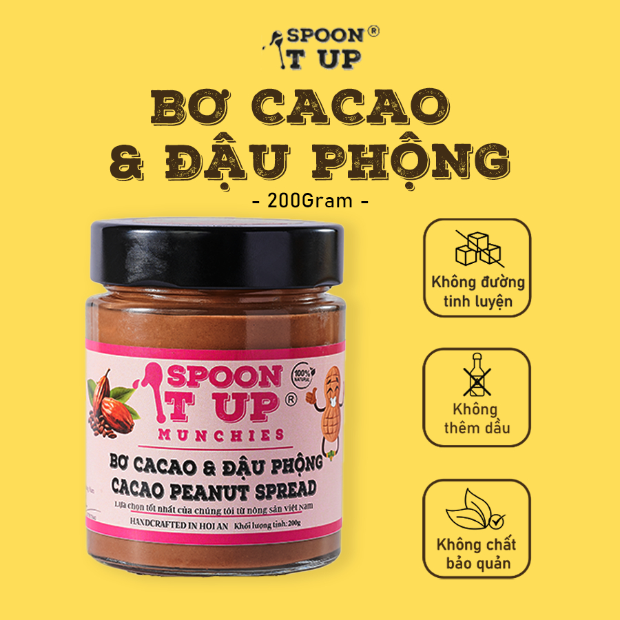 Spoon It Up Munchies Bơ Cacao Đậu Phộng 自然な甘さ、豊富なタンパク質 200g ベトナム製