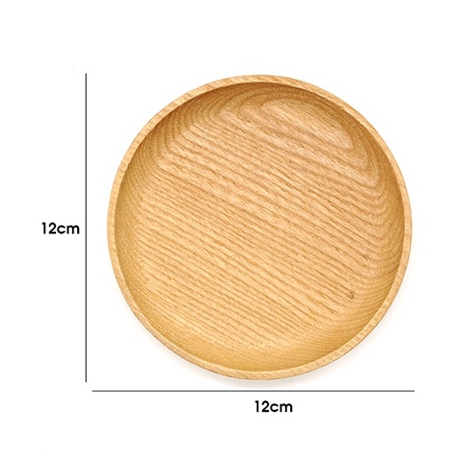 正方形、長方形の木製トレイ、食品保存、写真装飾、家の装飾 - ラウンドサイズ12cm