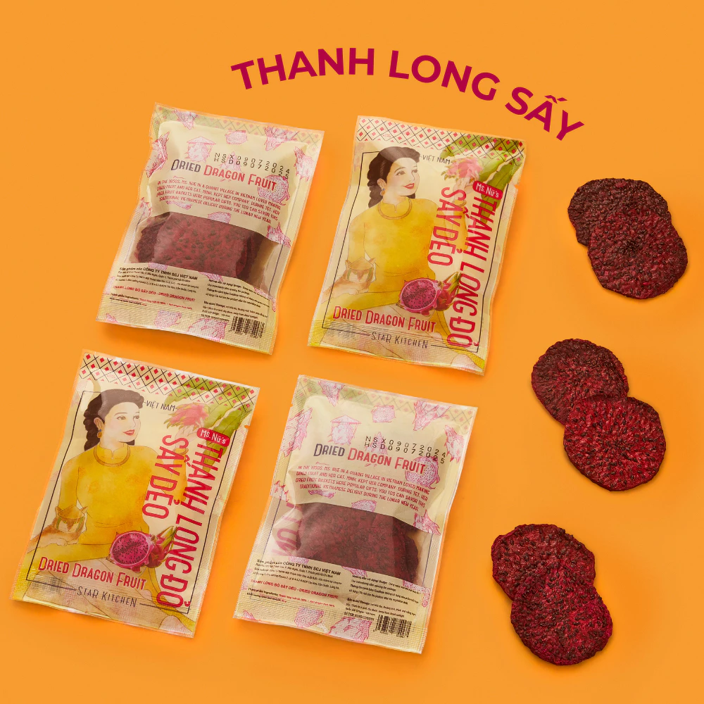 STAR KITCHEN コ・ヌ 紅肉ドラゴンフルーツドライ 40g - 自然な甘酸っぱさとモチモチ食感