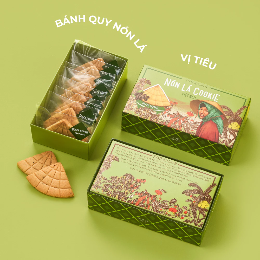 スターキッチン ベトナム伝統ノンラー型 黒胡椒風味クリスピービスケット