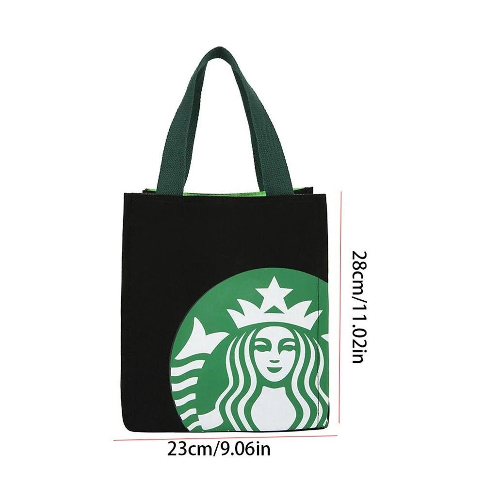 スターバックス風 キャンバス トートバッグ【BLACKBEAR LIMIT】お洒落なコーヒー柄 ランチバッグ エコバッグ レディース