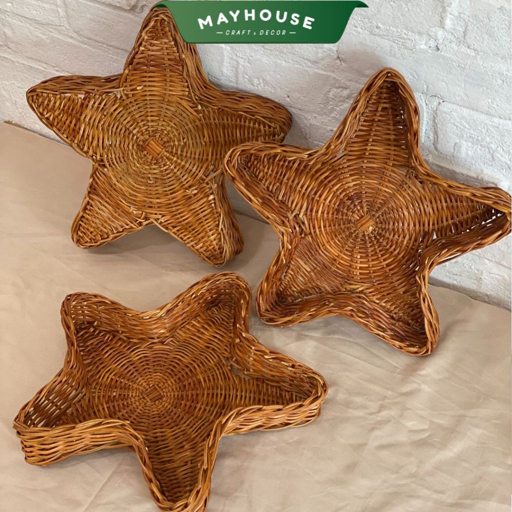 籐製トレイ 星型 装飾用 MAYHOUSE CRAFT&DECOR