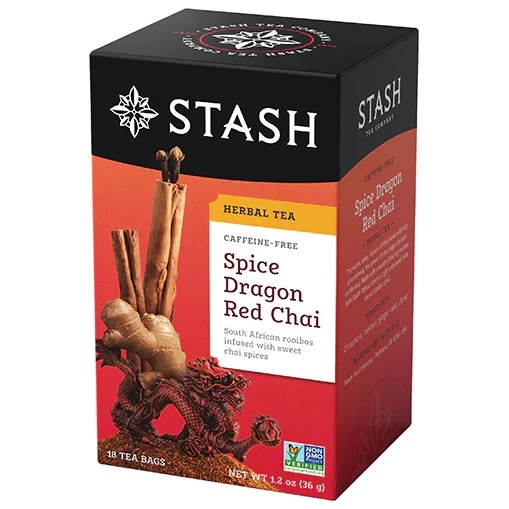 Stash スパイスドラゴンレッドチャイ ティーバッグ | カフェインフリーの温活ハーブティー（米国製）