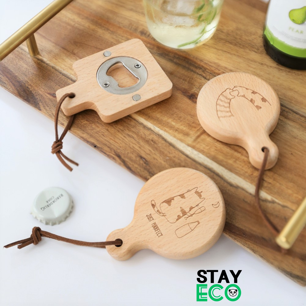 木製の栓抜き マグネット付き 様々な形 STAY ECO