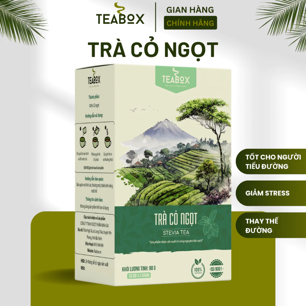 糖尿病向けステビアティー | 砂糖欲抑制・ストレス軽減 | 30袋 (3g x 30) ティーバッグ Teabox