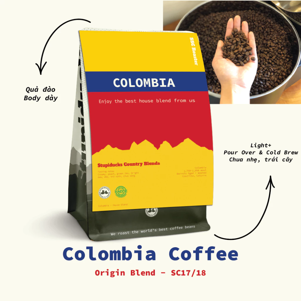 Stupiducks Specialty Coffee コロンビア産アラビカ ブレンドコーヒーパウダー (エスプレッソ用) 500g