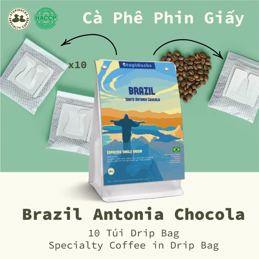 Stupiducks 【深煎り】ブラジル・サントアントニオ・ショコラ スペシャルティコーヒー ドリップバッグ 10袋