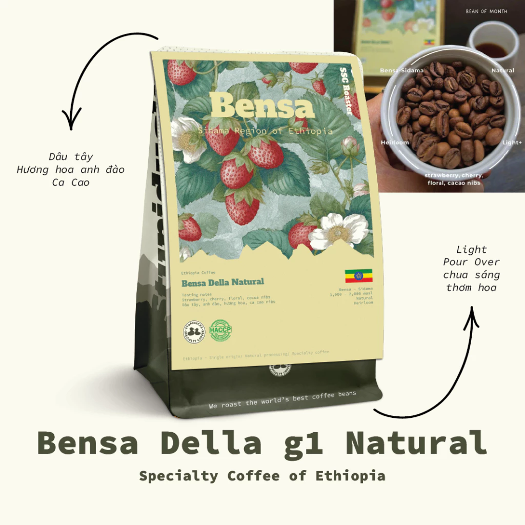 Stupiducksスペシャルティコーヒー エチオピア ベンサ シダマ デラ ヘアルーム ナチュラルG1 コールドブリュー用挽き豆 500g