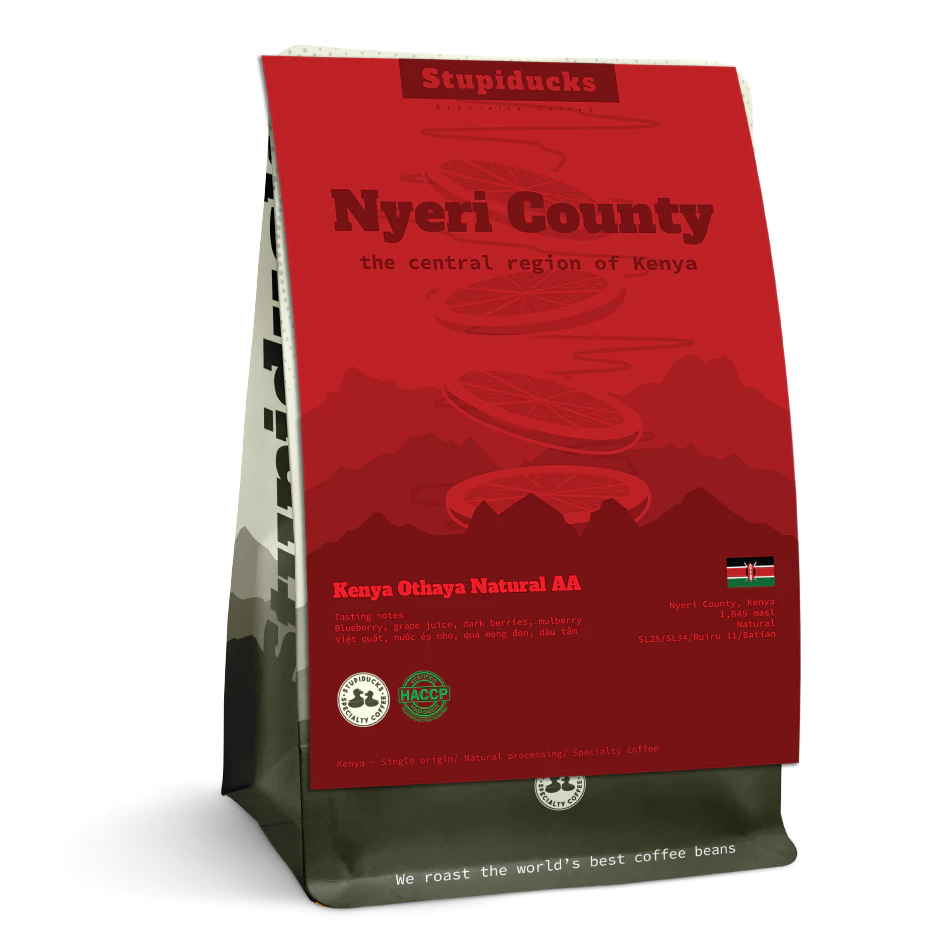 「Stupiducks スペシャルティコーヒー」ケニア オタヤ FCS キアグトゥ農園 AA アラビカ ナチュラル コールドブリュー用挽き豆 150g