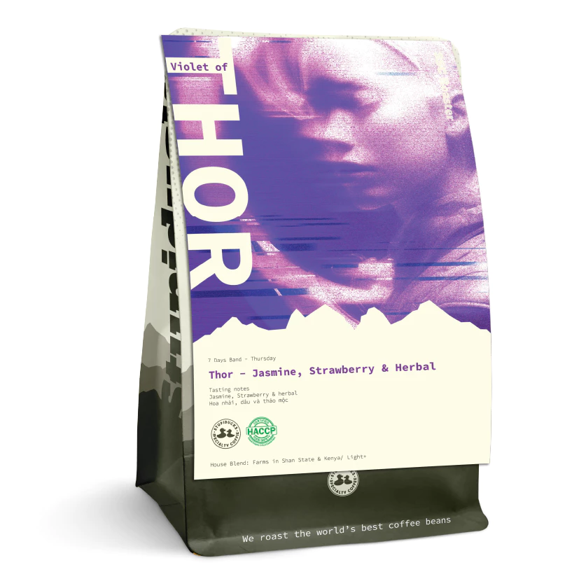 Stupiducks Specialty Coffee (SSC Roaster) 『7 Days Band』木曜日限定：バイオレット・オブ・ソー - ジャスミン＆ストロベリー風味 スペシャルティコーヒー豆 100g (未挽き)