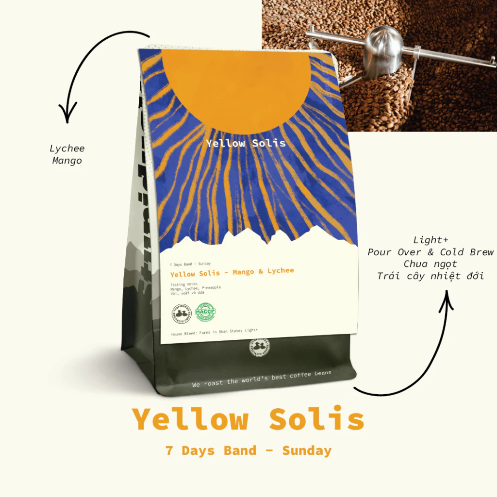 スチューピダックス スペシャルティコーヒー Yellow Solis マンゴー＆ライチ (サンデー) プアオーバー用挽き豆 250g