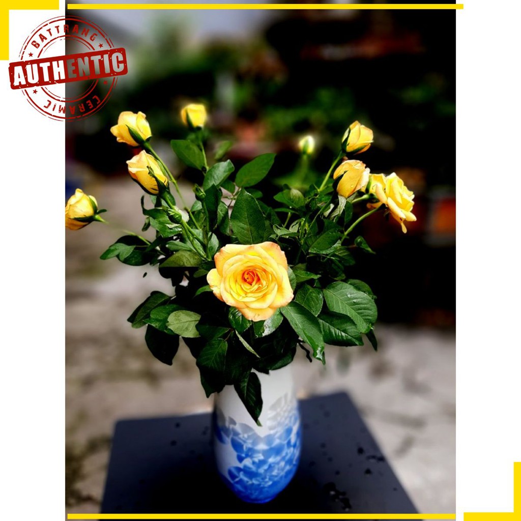 バッチャン焼き(陶器) の花瓶 AUTHENTIC BAT TRANG