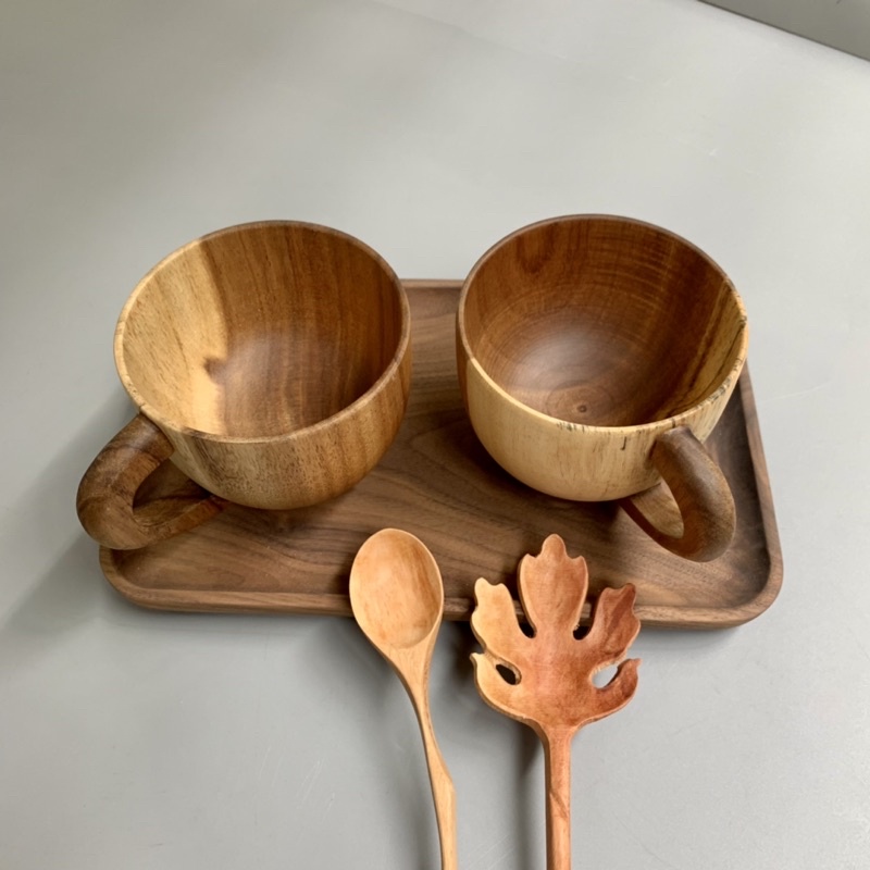 ハンドル付き木製カップ 防水