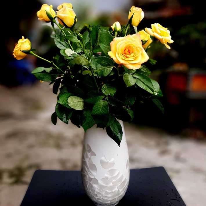 バッチャン焼き(陶器) の花瓶 OANH GIA AUTHENTIC BAT TRANG
