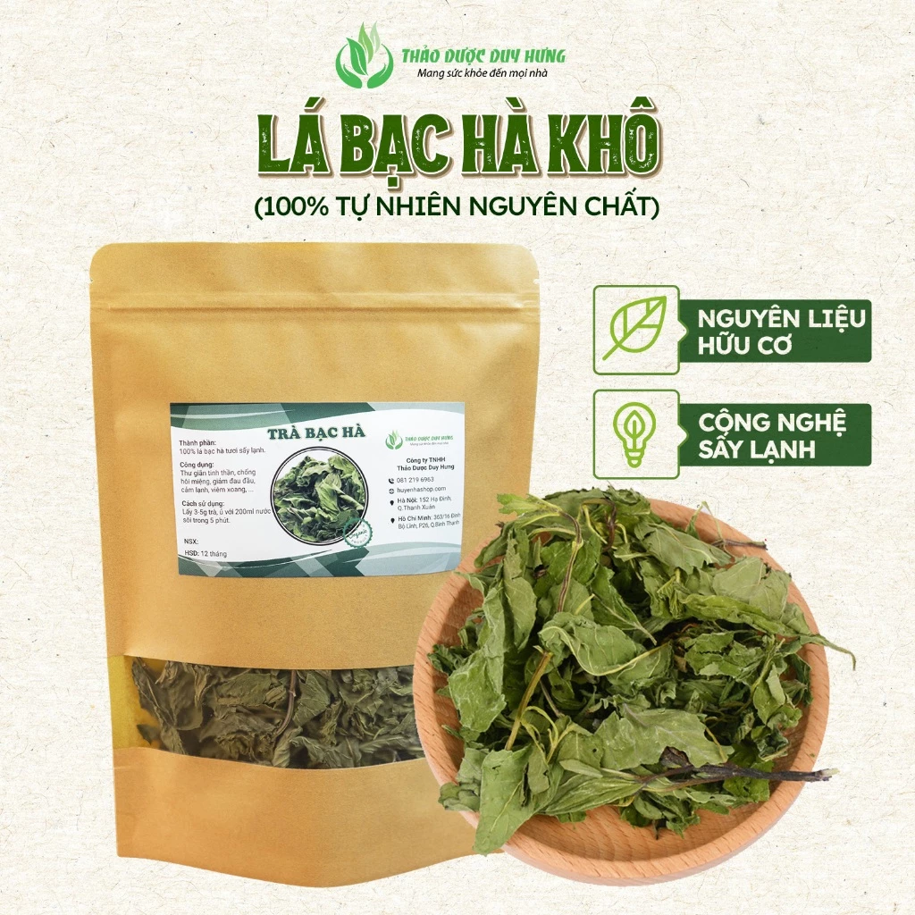 タオズオック・ズイフン オーガニックフリーズドライミントティーリーフ (200g) - 清潔で優しく香るミントの葉