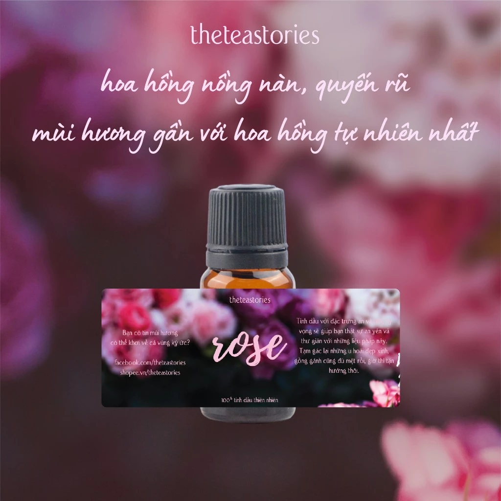 『The Tea Stories』100%純粋 ローズアロマオイル 10ml - リラックス・芳香浴に