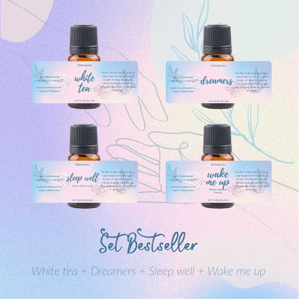 The Tea Stories 極上アロマオイルギフトセット：リボンとメッセージカード付き – 心安らぐ癒しを贈る