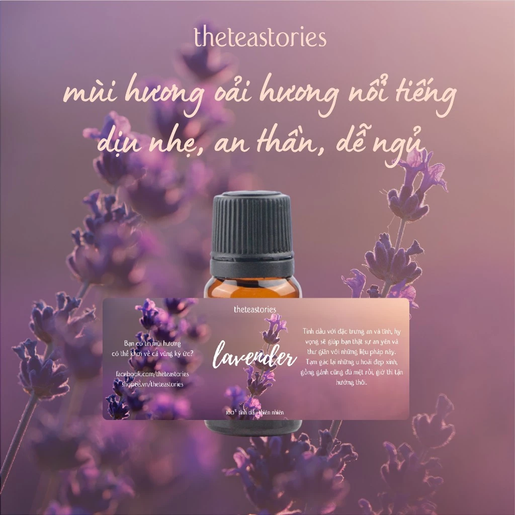 The Tea Stories 純粋ラベンダーエッセンシャルオイル 10ml - 安眠と癒しのアロマテラピー【ギフトカード付き】