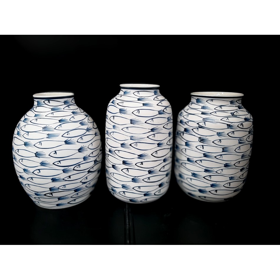 バッチャン焼き(陶器) の花瓶 OANH GIA AUTHENTIC BAT TRANG