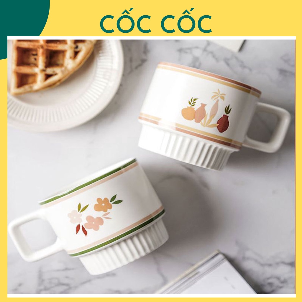 北ヨーロッパの花のモチーフの白い磁器カップ320mlかわいいカップの磁器カップは、コーヒーの贈り物を作るために水を飲むために使用されています - 花の形状