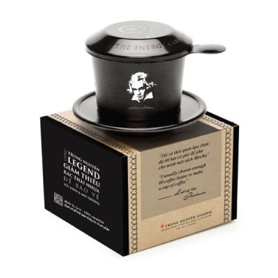 高級コーヒーフィルター 黒色のアルミ製 蓋付き 紙箱入り Legend