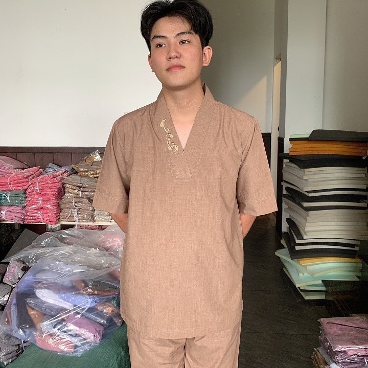 ティエンディー D38シリーズ 禅僧服 刺繍入り和風デザイン Sサイズ ティエンディー