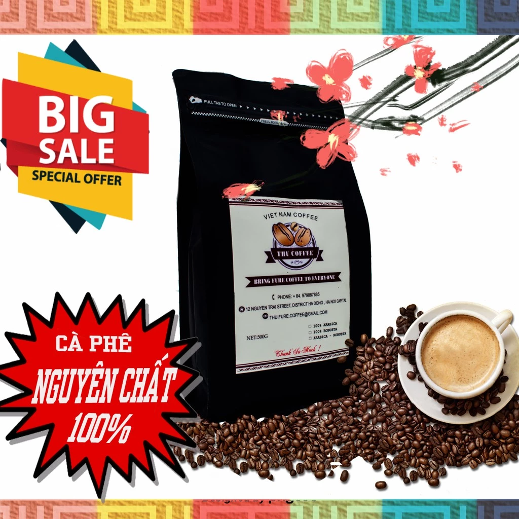 Thucoffee 純粋挽きコーヒー 500g - フィン式抽出用