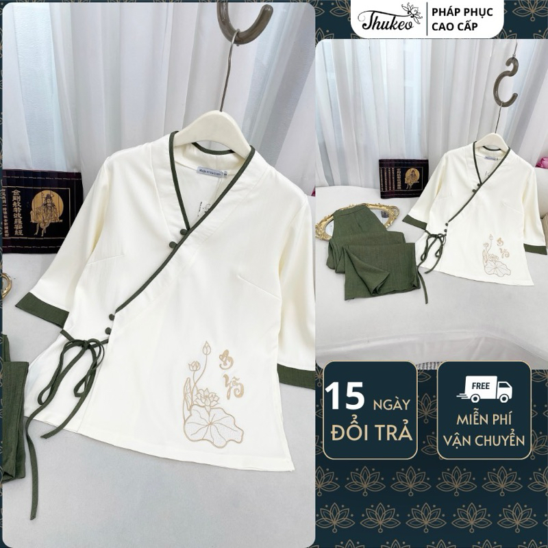 THUKEO AN YEN 伝統的仏教服 高級シルク生地 S-XL