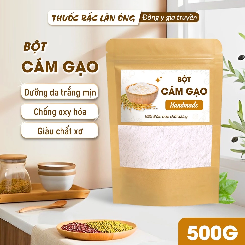 【Thuốc Bắc Lãn Ông】純粋オーガニック米ぬか美白パウダー 500g – 天然成分で輝く素肌へ