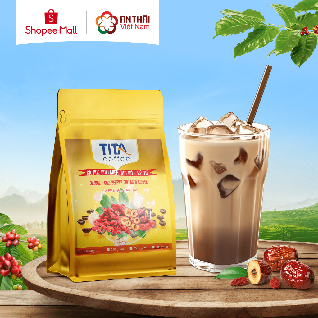 Tita Coffee 4in1 レッドデーツ＆クコの実入りインスタントコーヒー コラーゲン配合 250g Tita Coffee