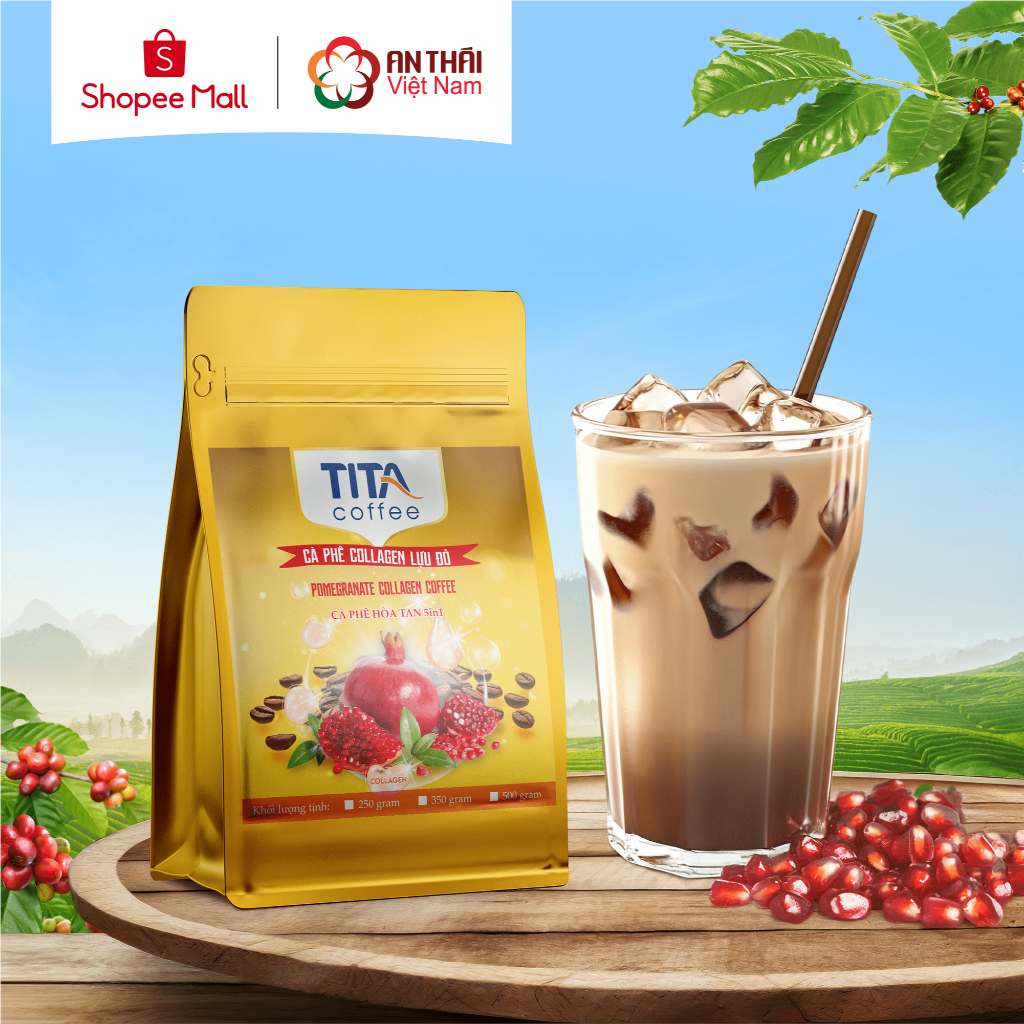 タイタコーヒー コラーゲン 美容ザクロインスタントコーヒー 4in1 250g Tita Coffee