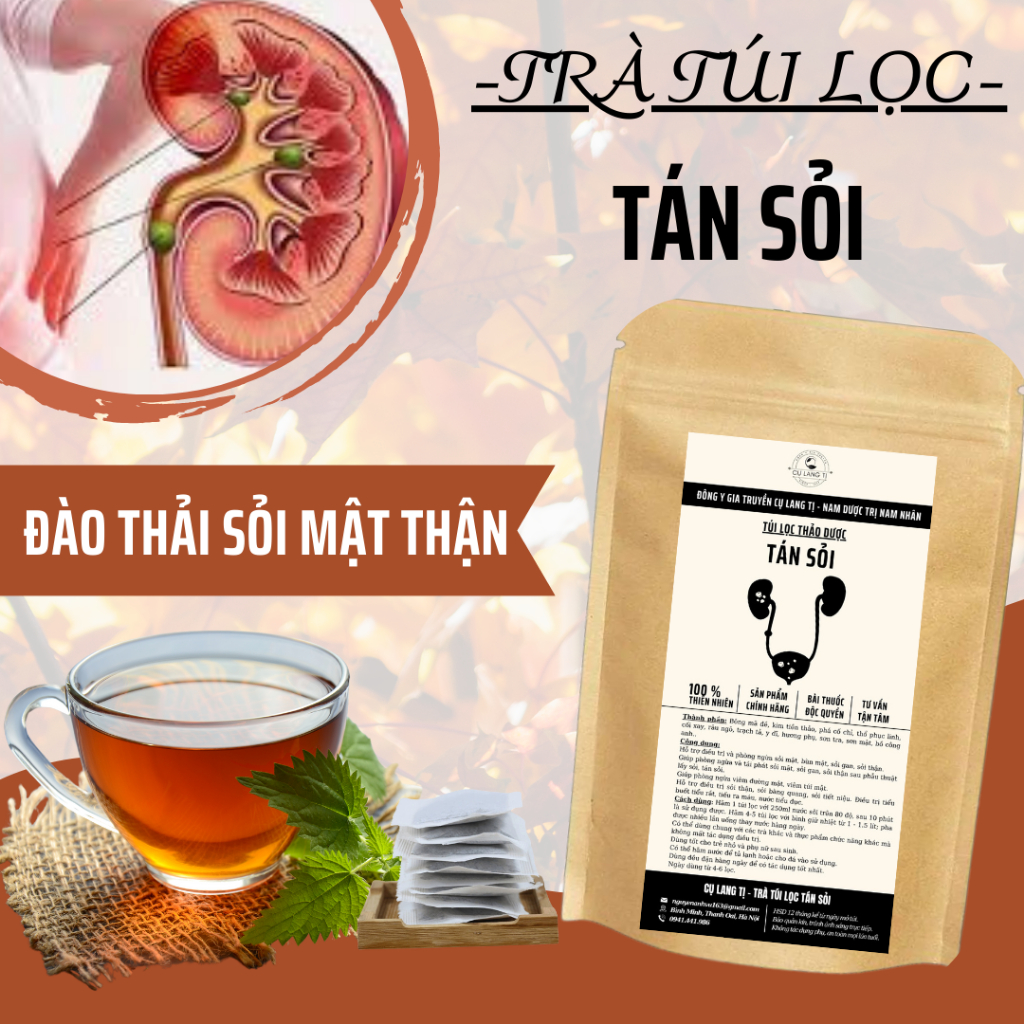 TP Kim Tiền Thảo Trà Tán Sỏi Cụ Lang Tị- Lợi Tiểu, Chữa Sỏi Thận, Mật, Tiết Niệu, Bàng Quang 50 lọc TP Kim Tiền Thảo