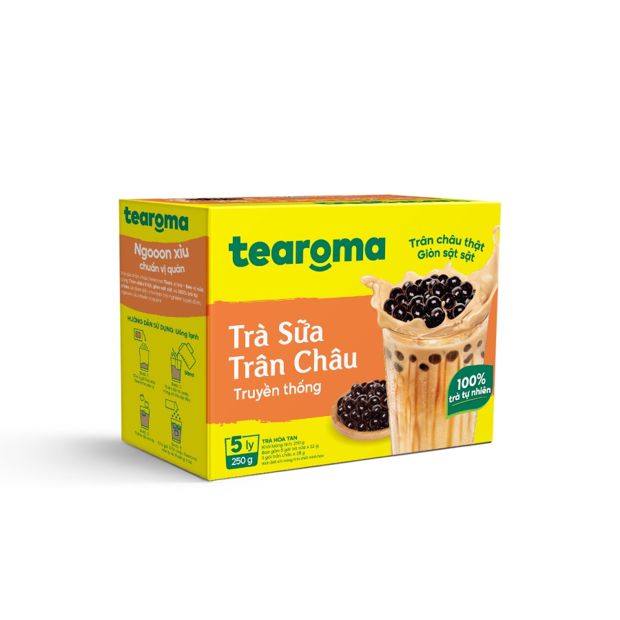 インスタントティー パールミルクティー 5杯/250g(ミルクティー5包×22g、パール5包×28g）Tearoma