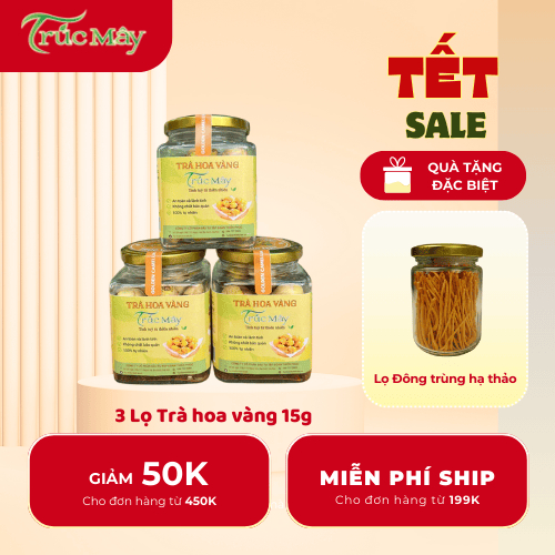 Truc May Trà Hoa Vàng Tinh Khiết Từ Thiên Nhiên Hộp Thủy Tinh 15 Gram + Quà Tặng