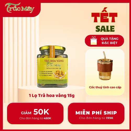 Truc May Trà Hoa Vàng Hộp Thủy Tinh Tinh Khiết 15 Gram 乾燥花の香り 15g Truc May