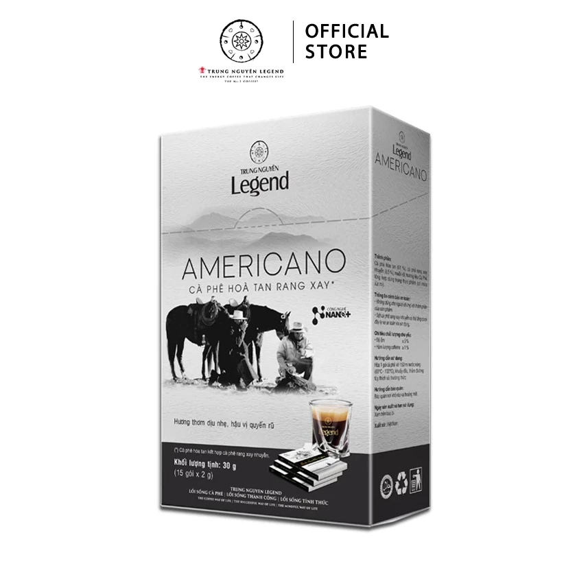 【無糖】チュン・グエン・レジェンド アメリカン インスタントブラックコーヒー 2g x 15袋