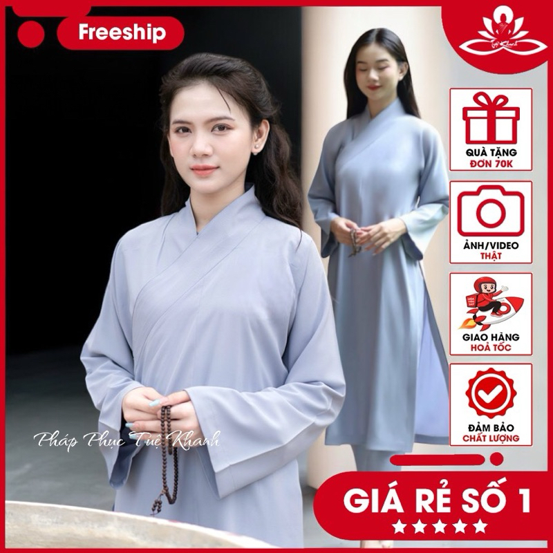 Tuệ Khanh 伝統 ケート絹長衣 なめらか涼感素材 S-2XL Tuệ Khanh