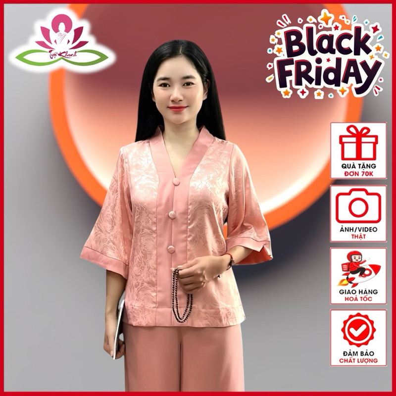 TUE KHANH ベトナム伝統 ピンクシルク寺院衣装 涼感素材 64kg以下