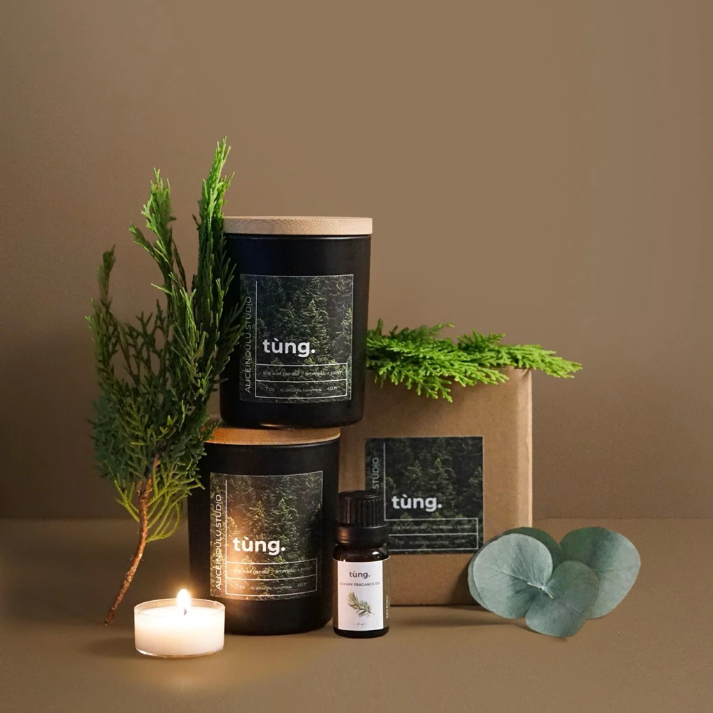 “Tùng.” – 松の木香るスパイシーウッディ系アロマキャンドル 男性へのギフト | AiO