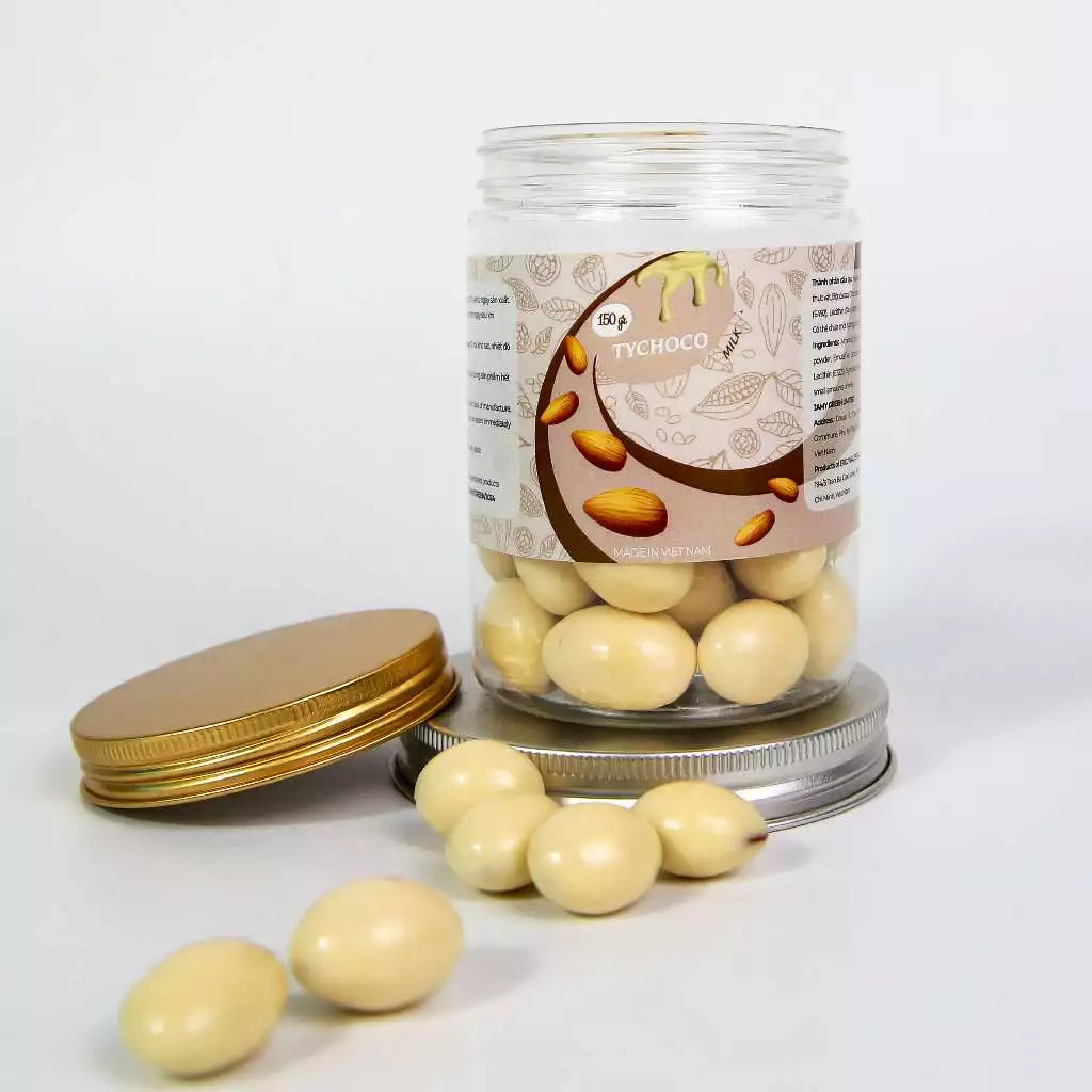 TYCHOCO プレミアムホワイトチョコレートアーモンド：サクサク香ばしい、濃厚な味わいの贅沢な一粒