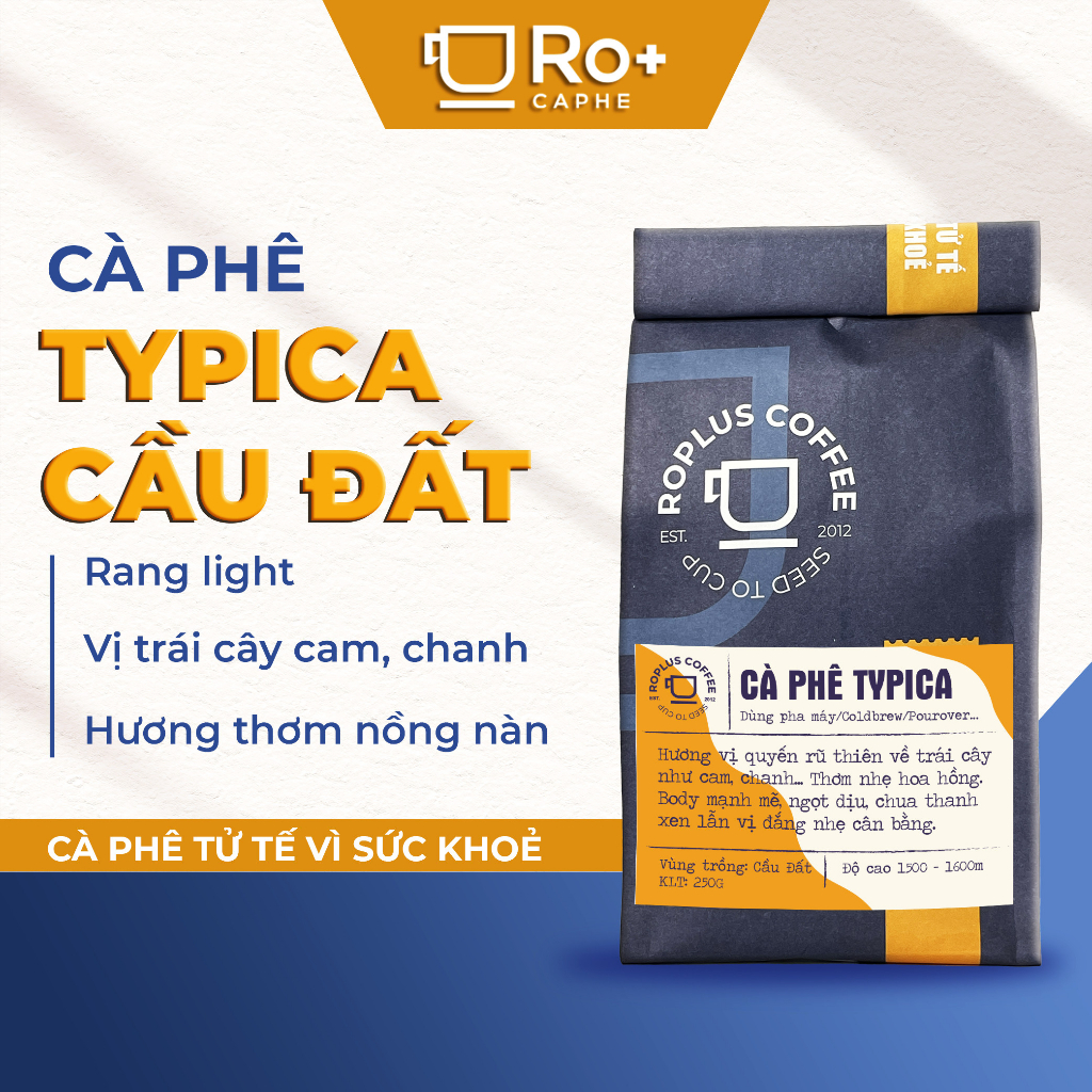 Typica Cau Dat Pure Coffee Roasted with Moc - フィルター醸造機 - 500gr - フィルター醸造粉末